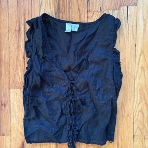 Black linen Joie summer top - S